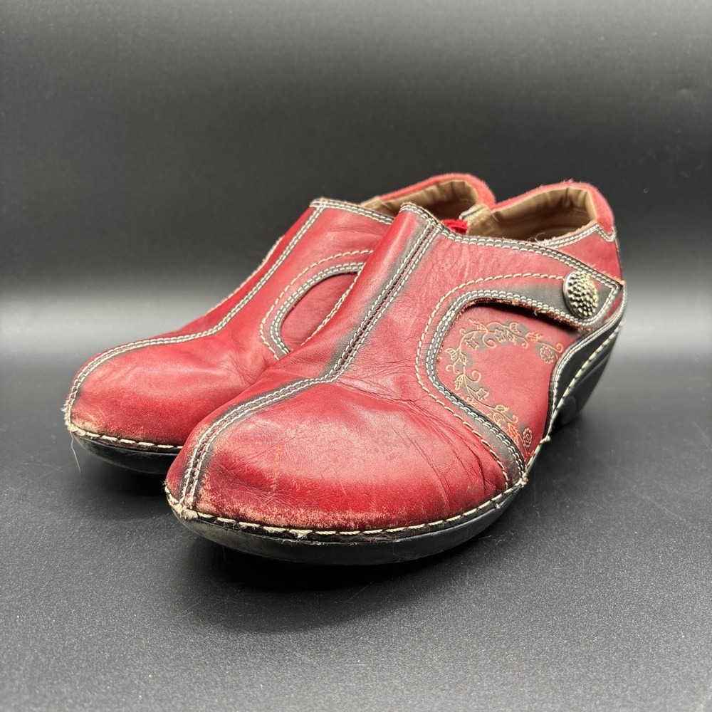 L'Artiste Spring Step Janella Red Black Clogs Woman's EU‎ 38 US 7.5-8